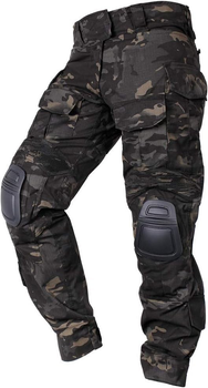 Чоловічі тактичні штани multicam з наколінниками G3 Combat IDOGEAR, штани камуфляж Rip Stop чорний мультикам, 6933451-S