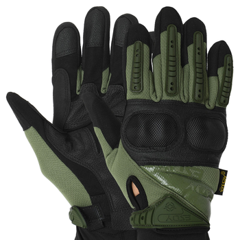 Тактичні рукавички з посиленим протектором MECHANIX MPACT 3 Розмір L оливкові BC-4923