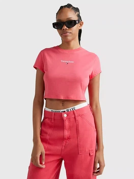 Футболка коротка жіноча Tommy Hilfiger 297683760 L Рожева (1159793264)