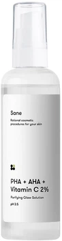 Тонер для обличчя Sane PHA + AHA + Vitamin C 2% Face Toner 100ml (100 мл) (897742-938768-2)
