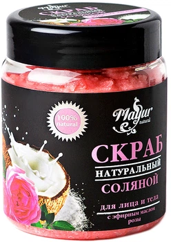 Натуральный соляной скраб для лица и тела с эфирным маслом розы Mayur 250g (250g) (741261-667520-2)