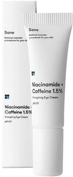Крем для кожи вокруг глаз от темных кругов и отеков Sane Niacinamide + Caffeine 1.5% Energizing Eye Cream 10ml (899839-929070-2)