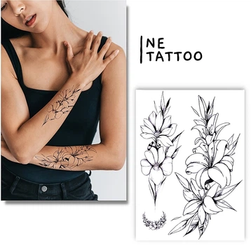 Временные тату "Лилии" - Ne Tattoo Временные тату "Лилии" (1шт) (982306-0-2)