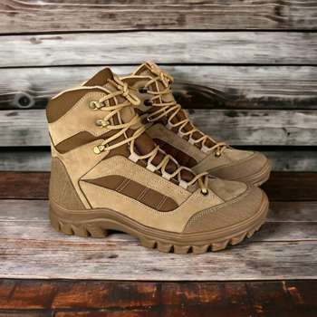 Зимові черевики військові, полуботи койот тактичне взуття нубук 45