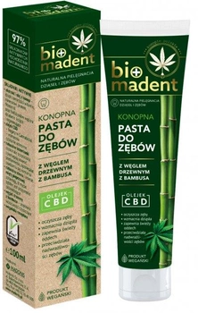 Зубна паста для профілактики та лікування ясен Bio Madent Bamboo Charcoal and Hemp Oil 100 мл (5902643060005)