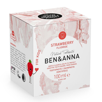 Pasta do zębów Ben & Anna do codziennego użytku Toothpaste for Kids Strawberry with Fluoride 100 ml (4260491222206)