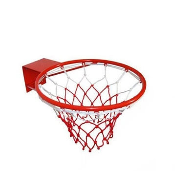 Баскетбольне кільце Sportko 45 см (на будь-який розмір м'яча) з сіткою червоне
