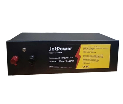 Акумуляторна батарея JetPower 2431PM BMS 24V 3118Wh 120Ah Li-NMC 3000+ циклів (аналог LiFePo4)