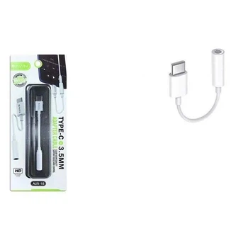 Переходник Bavin AUX-18 Type-C - AUX 3.5 мм (mini-Jack) M – F (папа-мама) Белый