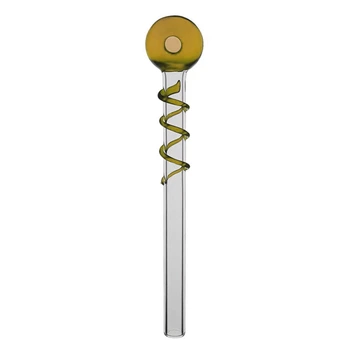 Стеклянная Трубка Для Масел 150 мм "Oil Pipe Spiral Yellow"