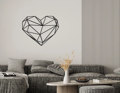 Декоративне панно на стіну з дерева Upwood Decor Серце Heart 50 х 60.5 см black