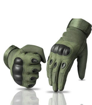 Тактические полнопалые перчатки (велоперчатки, мотоперчатки) Eagle Tactical ET-12 Green Размер L