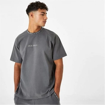 Футболка Jack Wills Jacquard T-Shirt Slate, S (44) (11864702)