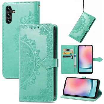 Чохол Vintage для Samsung Galaxy A24 / A245 шкіра PU з візитницею бірюзовий
