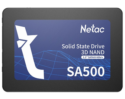 SSD диск 256Gb Netac SA500 SATAIII 3D TLC 520/450 MB/s 2.5" (NT01SA500-256-S3X)