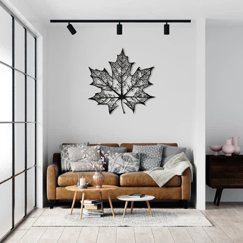 Декоративное панно на стену из дерева Upwood Decor Кленовый лист Maple Leaf 30 х 30 см black