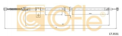 Трос ручника COFLE 173531 Chevrolet Captiva 96625953, 96879436