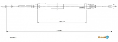 Трос ручника ADRIAUTO 0702021 Citroen C5 474641, 9682684580