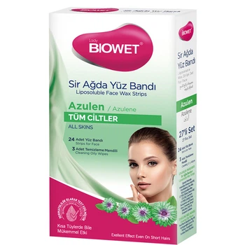 Восковые полоски Biowet для депиляции лица для всех типов кожи 27 шт
