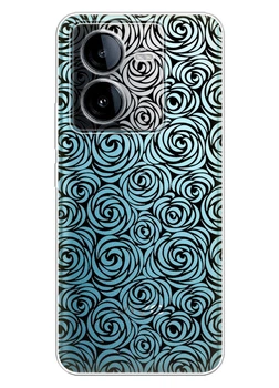 Прозорий силіконовий чохол iSwag для Huawei Honor Play 8T - Чорні візерунки (ISHHP50P23)