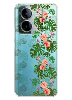 Прозорий силіконовий чохол iSwag для Huawei Honor Play 8T з малюнком - Тропічні листи (ISHHP50P45)