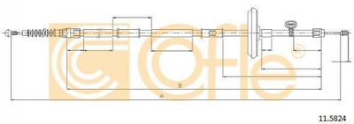 Трос ручника COFLE 115824 Opel Astra; Chevrolet Cruze 13328132, 522063