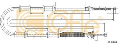 Трос ручника COFLE 120748 Opel Combo 51882839, 522109, 95510634