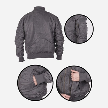 Куртка тактична чоловіча MIL-TEC US Tactical Flight Jacket 10404608 3XL 1332 Urban grey (2000980619153)