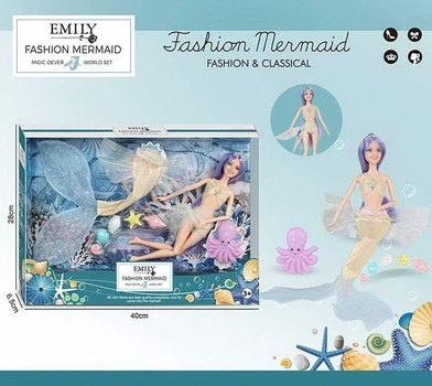 Лялька Емілі Emily Fashion Mermaid Русалонька з фігуркою морського мешканця 30 см Вид 1
