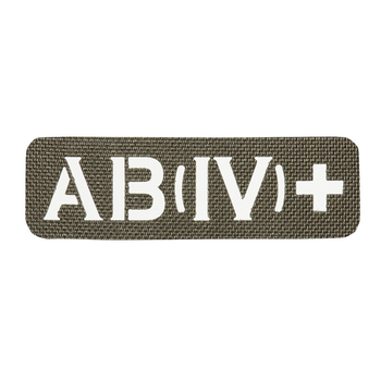 Нашивка M-Tac Группа Крови AB IV+ Сквозная Laser Cut 25x80 Olive IV Cordura