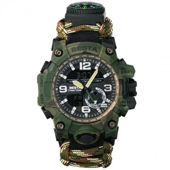 Часы Besta Military с компасом Camouflage Компас Підсвічування Термометр Тактичний годинник