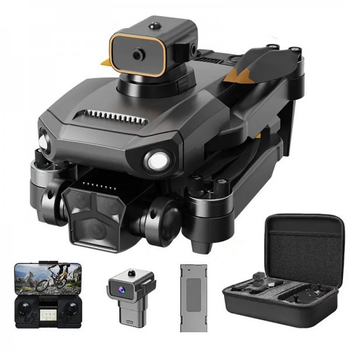 Квадрокоптер XKJ P8 Pro Black – дрон с 8K и HD камерами, GPS, FPV, предотвращение помех, до 2 км, до 20минут в кейсе