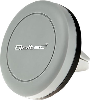 Універсальний автомобільний тримач Qoltec Mini магнітний для вентиляційної решітки чорно-сірий (5901878512273)