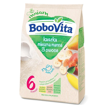 Молочна каша Bobovita манна яблуко, груша, банан з 6 міс.(15717)