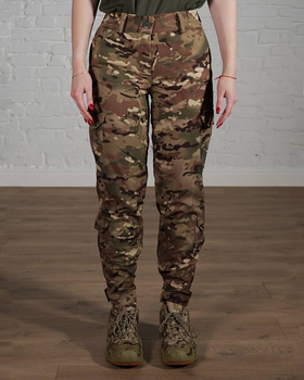 Женские военные штаны тактические SoftShell трехслойные осень/зима р. XL Мультикам