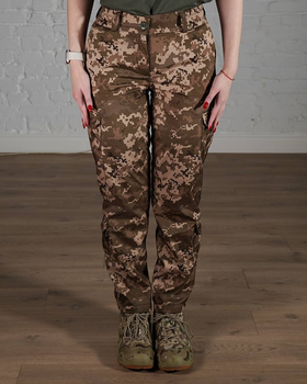 Женские военные штаны тактические SoftShell трехслойные осень/зима р. L Пиксель