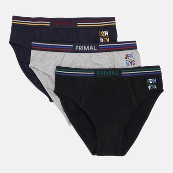 Набор трусов слипы мужской хлопковый Primal S325 4 (M) 3 шт Серый/Синий/Черный (ROZ6501047250)