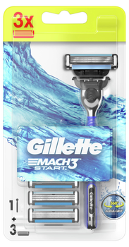 Maszynka do golenia dla mężczyzn Gillette Mach 3 Start z 3 wymiennymi wkładami (7702018464005)