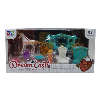 Игровой набор с каретой "dream castle" (бирюзовый) (KDL-08)