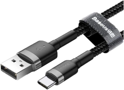 Кабель Baseus Cafule Cable USB for Type-C 2A 2.0 м Grey/Black (CATKLF-CG1)