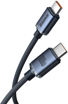 Kabel Baseus Crystal Shine Series Fast Charging Data Cable Type-C to Type-C 100W 1.2 m Czarny (CAJY000601)