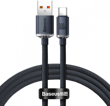 Кабель Baseus Crystal Shine Series Fast Charging Data Cable USB to Type-C 100W 1.2 м Black (CAJY000401)