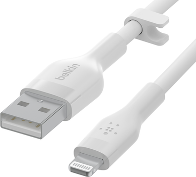 Kabel Belkin SILICONE USB-A - Lightning 1 m Biały (CAA008bt1MWH)
