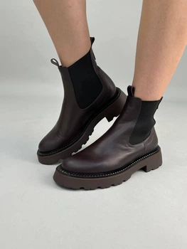 Жіночі демісезонні челсі ShoesBand Амарантові натуральна шкіра 39 (25,5 см) (S27021д)