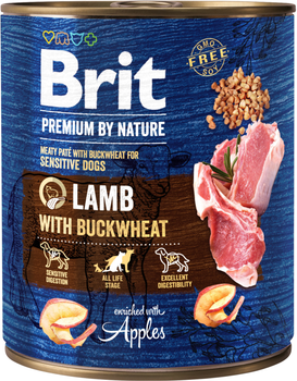 Влажный корм для собак Brit Premium Ягненок с гречкой