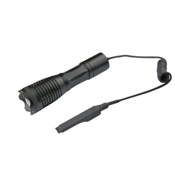 Ліхтар Bailong світлодіодний акумуляторний підствольний з зумом для полювання тактичний з виносною кнопкою під рушницю Чорний (Police-Q1837-T6)