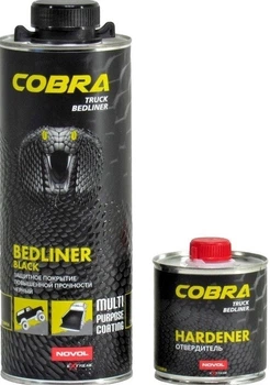 NOVOL COBRA BEDLINER Полиуретановое 2К защитное покрытие цветное 0,6л + отвердитель 0,2л