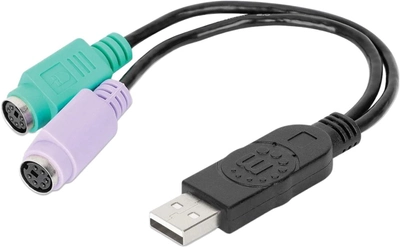 Przejściówka Manhattan USB-2x PS/2 (766623179027)