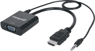 Перехідник Manhattan HDMI M - VGA F з аудіоінтерфейсом (766623151450)