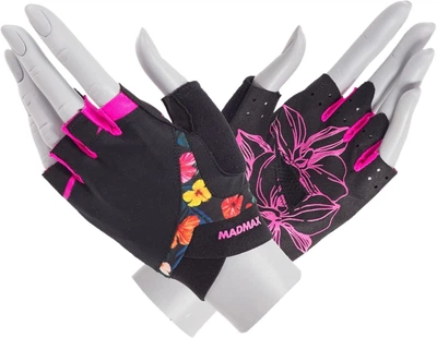Перчатки для фитнеса MadMax MFG-770 Flower Power Gloves Black/Pink S